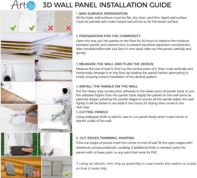 Art3d 19.7" x 19.7" Wall Panel Wave - Image 5