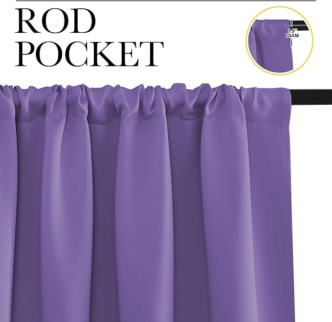 NICETOWN RV Blackout Curtains for Camper Windows, Lilac Purple, Short Blackout - Image 2