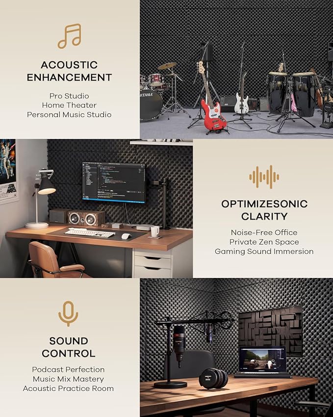 SD SODOCT 24 Pack Egg-Crate Acoustic Foam Panels, High Density Acoustic Foam - Image 7