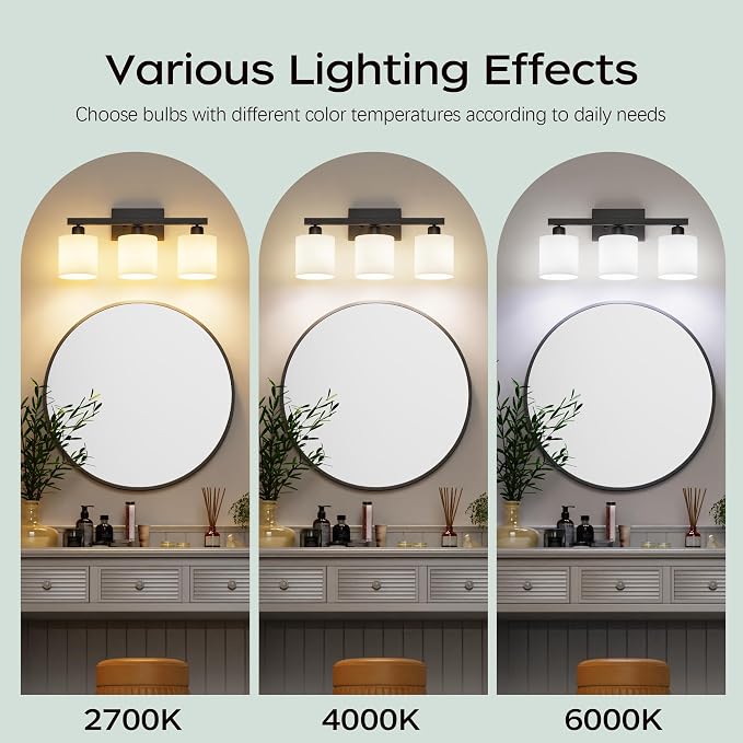 PARTPHONER Bathroom Light Fixtures, Bathroom Lighting Fixtures Over Mirror - Image 6