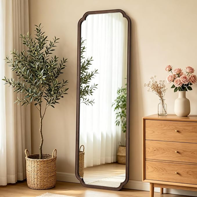 WallBeyond Full Length Mirror Wall Mounted 71"x24", Rustic Wooden Frame Floor by WallBeyond