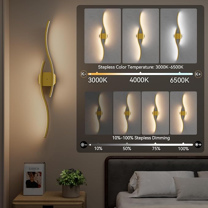 hunhun Battery Operated Wall Sconces Set of Two, Wireless Wall Sconce - Image 4