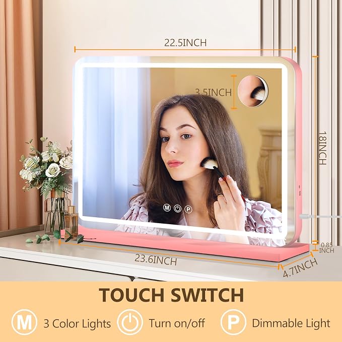 Ratsamee 23"x18" Pink Vanity Mirror - Image 2