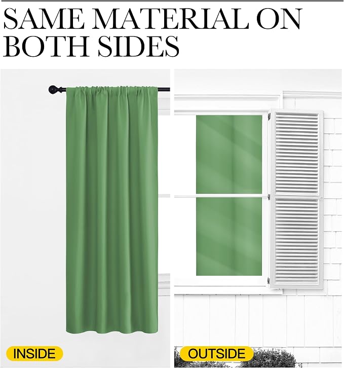 NICETOWN Blackout Curtains for Living Room, Froest Green, 2 Panels, 42 by 63 - Image 6