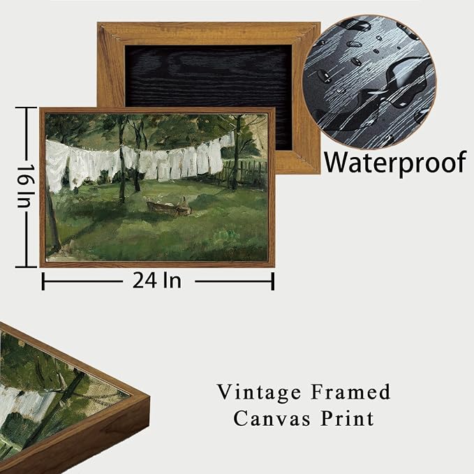 OIQArtOIQ Vintage Landscape Canvas Wall Art Framed Natural Scenery Painting - Image 2