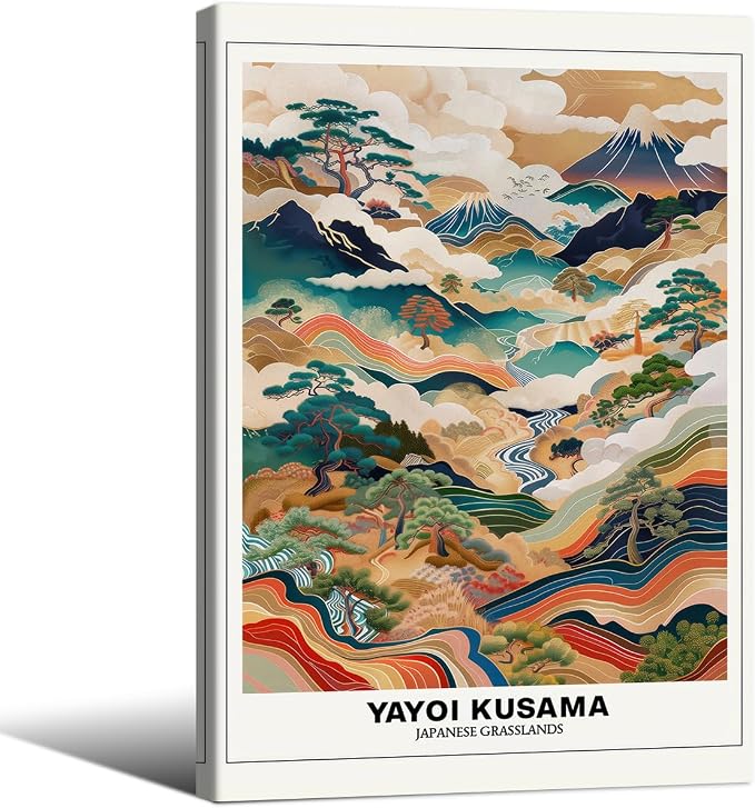 Vintage Yayoi Kusama Grasslands Posters Japanese Wall Art Yayoi Kusama Abstract by Unknown