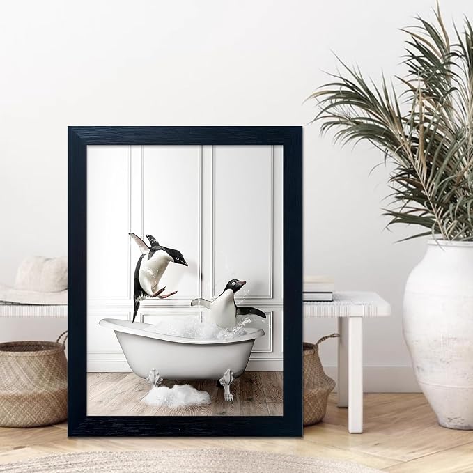 Kids Bathroom Wall Decor Funny Bathroom Wall Art Black and White Wall Decor - Image 5