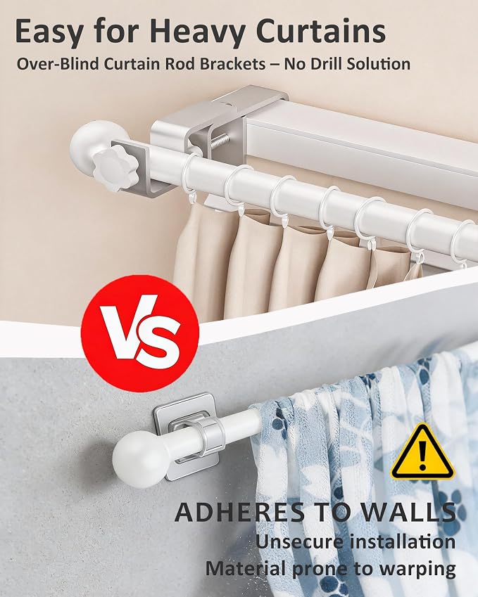 Mimiio No Drill Curtain Rod Brackets - Image 4