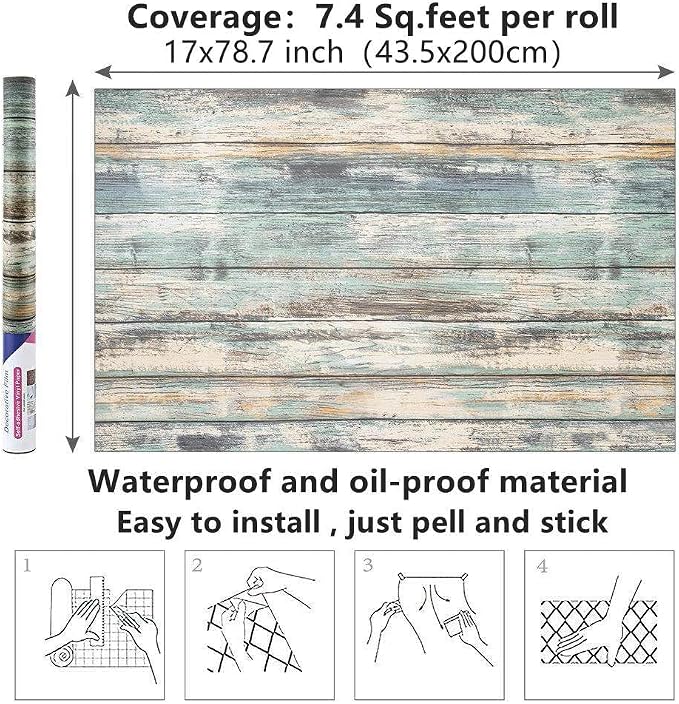 Arthome Rustic Wood Contact Paper Peel and Stick Self-Adhesive Wallpaper - Image 8
