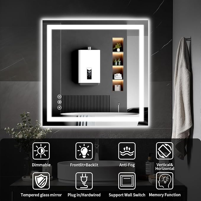 30"x30" LED Bathroom Mirror - Image 8