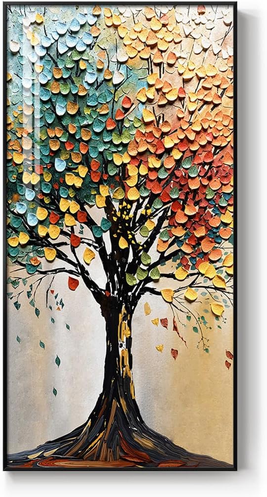 Large Framed Vertical Tree of Life Wall Art - Image 8
