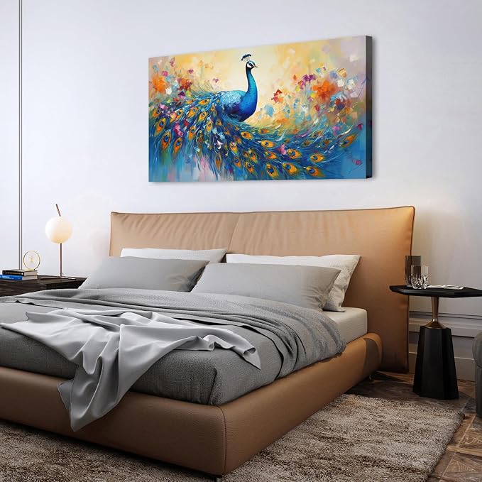 Abstract Peacock Wall Art Colorful Peacock Pictures Wall Decor Abstract Bird - Image 6