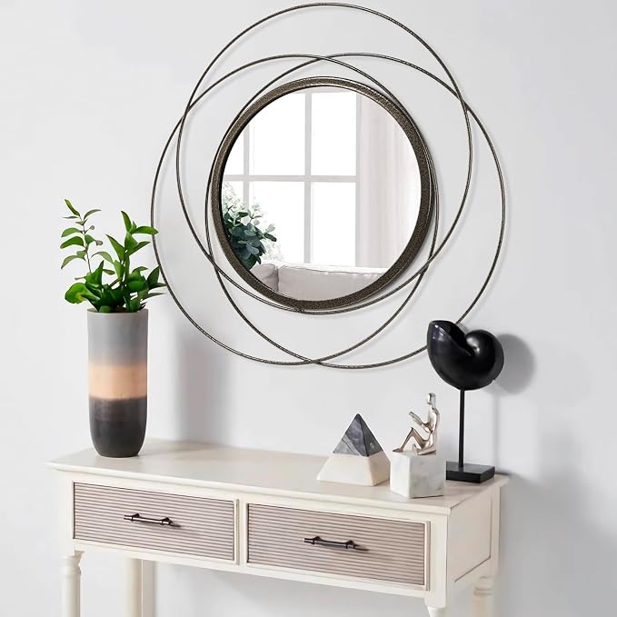 Circle Mirror for Wall with Iron Metal Wire Frame Wall-Mounted Mirror for Home - Image 5