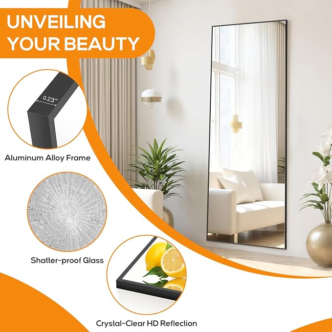 Mirror Full Length, Upgraded 21"x64" Body Wall Mirrors - Image 5