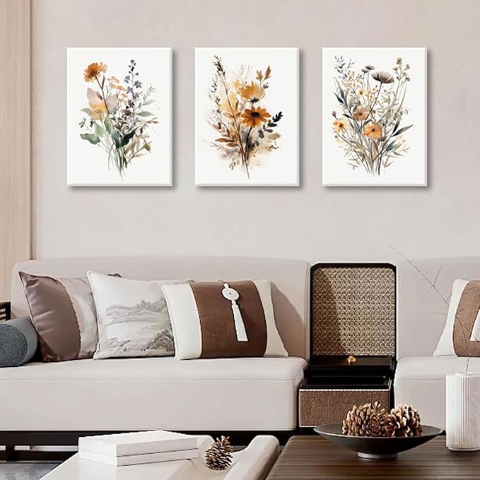 Bwodke Framed Wildflower Wall Art Colorful Botanical Floral Poster Canvas - Image 8