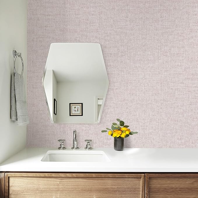 Beige Grasscloth Peel and Stick Wallpaper, Modern Textured Contact Paper - Image 7
