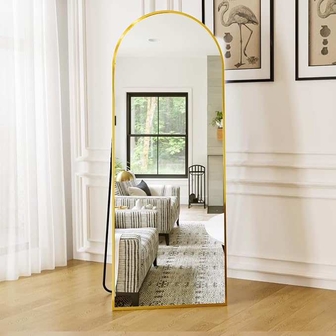 Dewfig Arched Full Length Mirror, Full Body Mirrors - Image 2