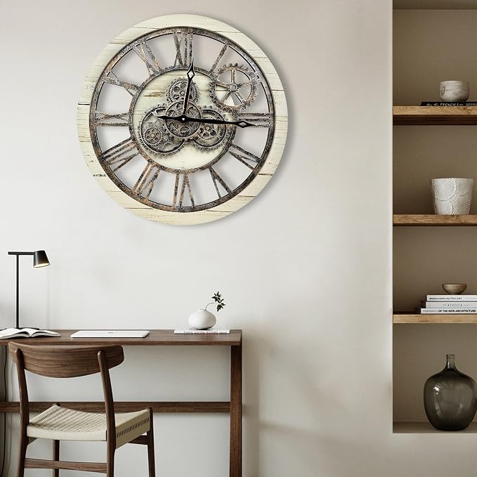 The B-Style Large Wall Clock 24 inch Moving Gear Wall Clock Oversized Vintage - Image 6