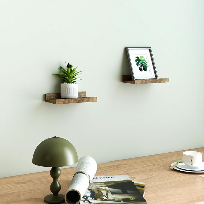 Small Floating Shelves for Wall Decor, Wall Mounted Wood Shelf for Bedroom - Image 2