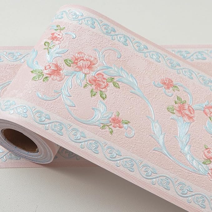 AbaBoorty Pink Flower Pattern Wallpaper Trim - Image 9