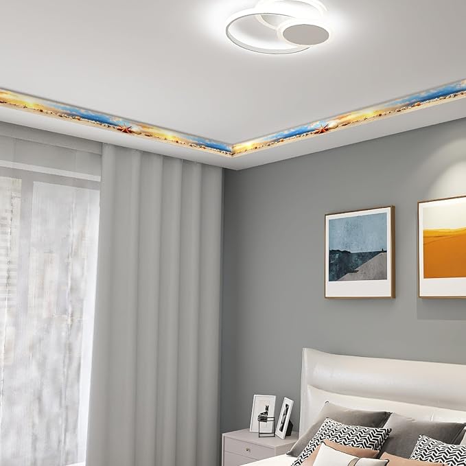 HOMETITUTE Wallpaper Border Peel and Stick Beach Sunset Texture Decorative Wall - Image 4