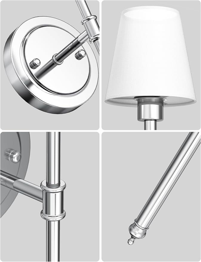 DORESshop Battery Operated Wall Sconce Set of 2, Wireless Wall Light Easy to - Image 6