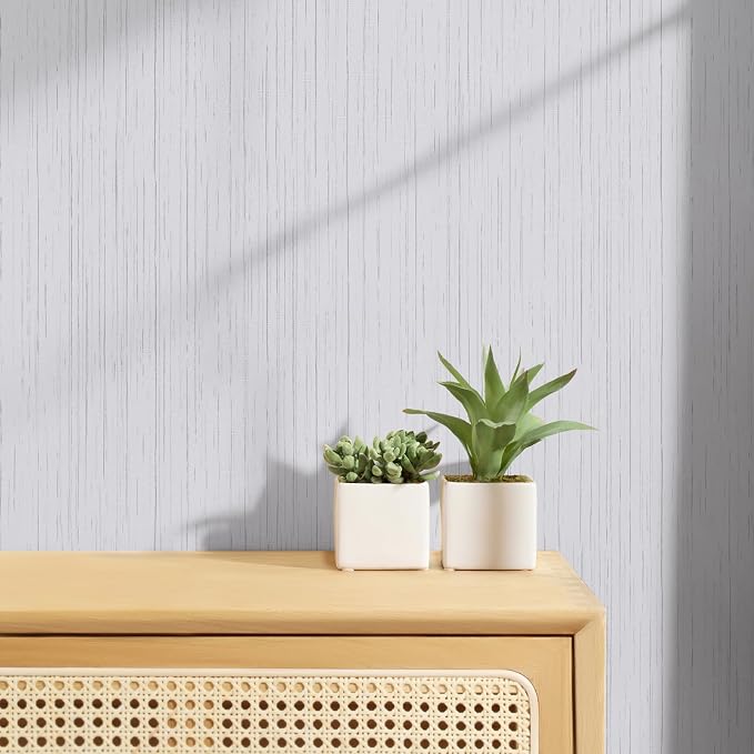 White Grasscloth Peel and Stick Wallpaper A Set of 23.6" X 480" Self-Adhesive - Image 3