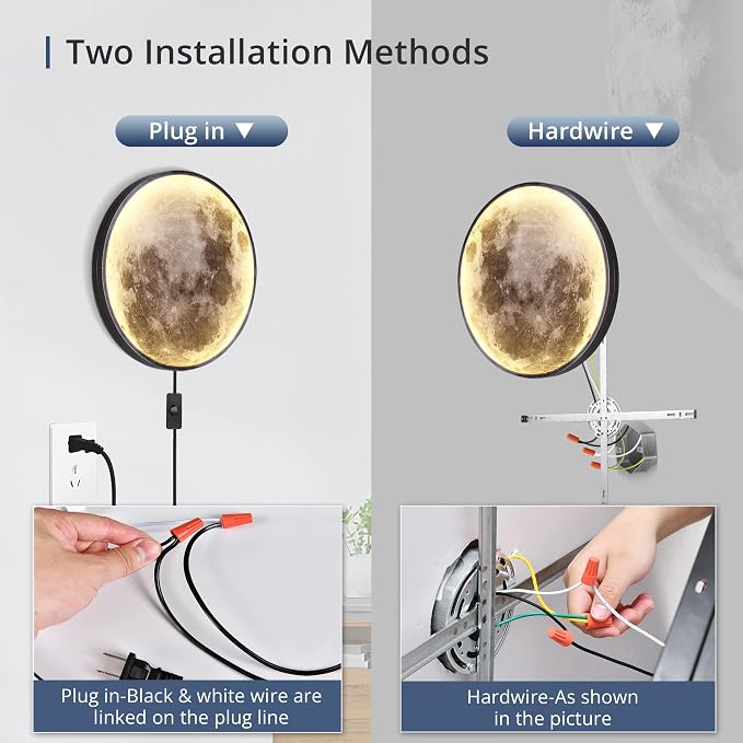 Dimmable Moon Wall Light 23.6 inch Wall Lights - Image 5