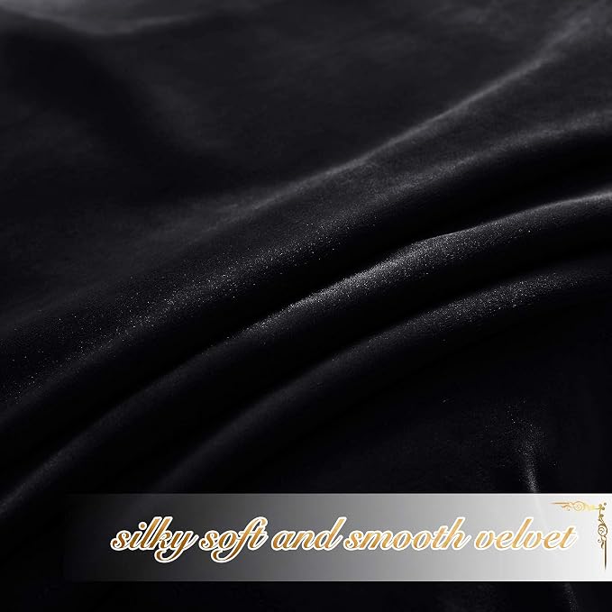 NICETOWN Black Out Velvet Curtains 63 inches Long, Solid Heavy Matt - Image 5