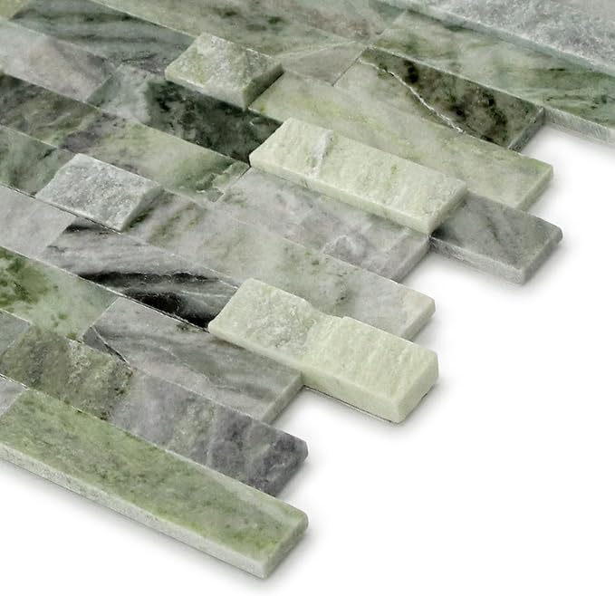 SUNWINGS 5-Sheet Peel and Stick Mosaic Natural 3D Stone Self Adhesive Marble - Image 3