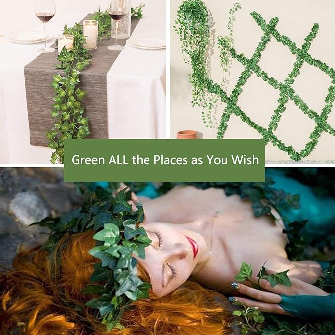 Comtelek 168 FT Artificial Ivy 24 Pack Ivy Vine Garland Ivy Leaves Greenery - Image 2