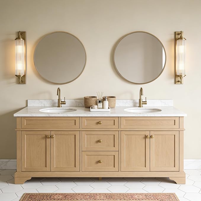 WallBeyond Round Wood Mirror 24 inch Circle Wall Mirror - Image 5