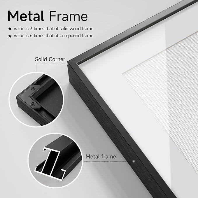 Framed Boho Black and White Brown Modern Abstract Wall Art - Image 6