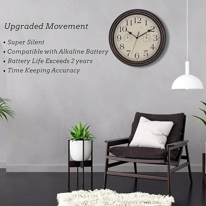 Foxtop Indoor Outdoor Waterproof Wall Clock - Image 3