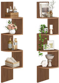 HOOBRO Corner Shelf Wall-Mounted, 4-Tier Corner Bookshelves by HOOBRO