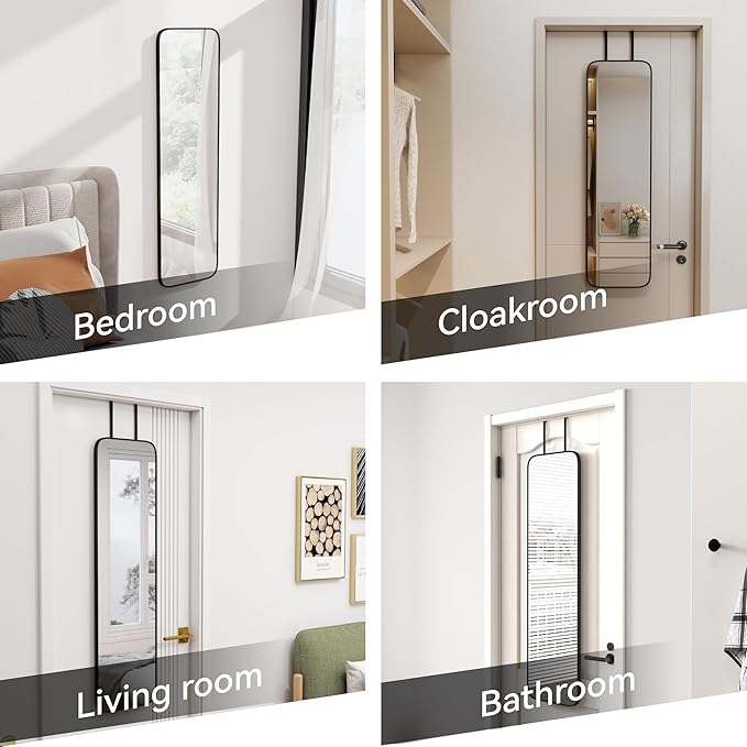 SCWF-GZ 47x14 Mirror Rectangle Full Body Length Door Hanging Wall Mounted Metal - Image 2