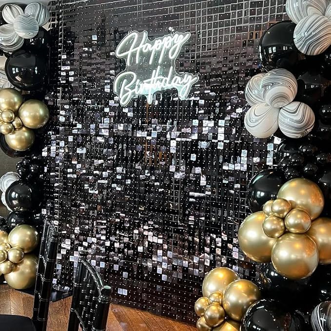 COKAOBE Black Shimmer Wall Backdrop, Photo Backdrops - Image 6