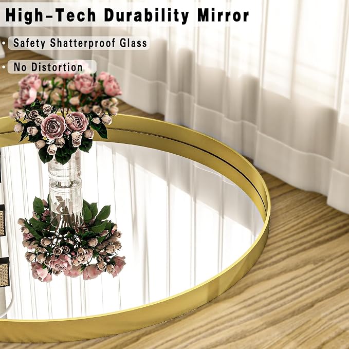 24 inch Round Bathroom Mirror, Living Room, Hanging or Leaning - Image 3