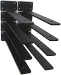 10 Pack - 12 inch Black Hidden L Shelf Bracket Iron Floating Shelf Brackets by MHMYDZ