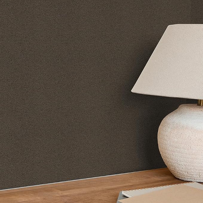 SHUFA Brown Cotton-Like Textured Grasscloth Wallpaper Matte Thick Real Woven - Image 8