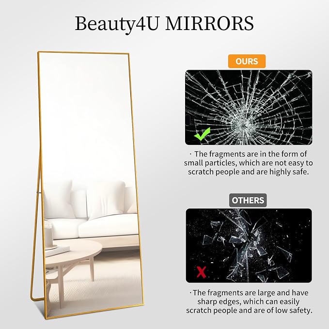 Beauty4U 59" x 16" Tall Full Length Mirror - Image 4
