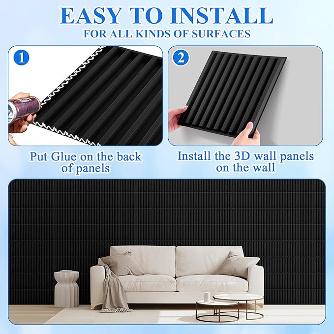 Nuanchu 32 Pcs 3D Wall Panels for Interior Wall Decor, 32 Sq. ft Coverage - Image 3