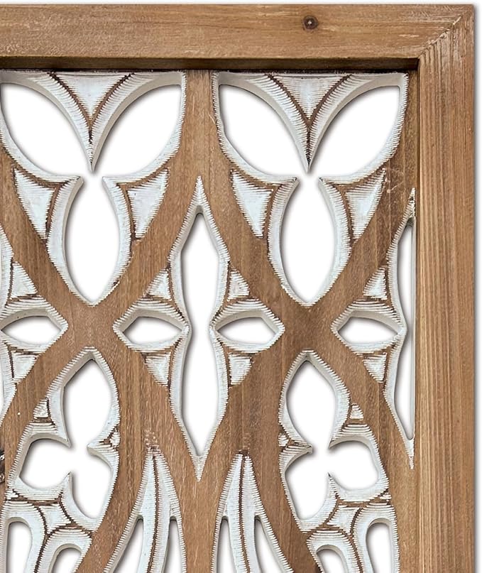 XIAOAIKA Hand Carved Boho Wood Wall Art - Image 4