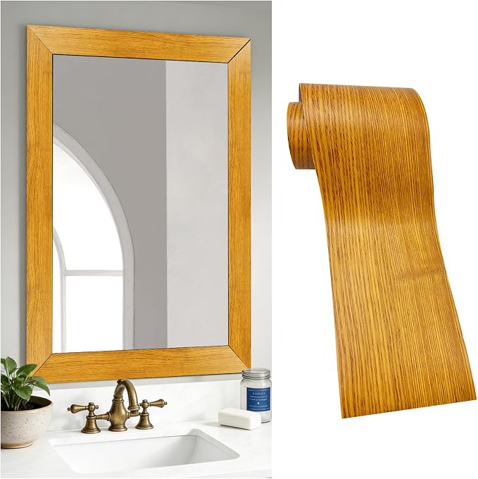 DESOMINOR 32FT Peel &Stick Wood Grain Wallpaper Border Removable Waterproof by DESOMINOR