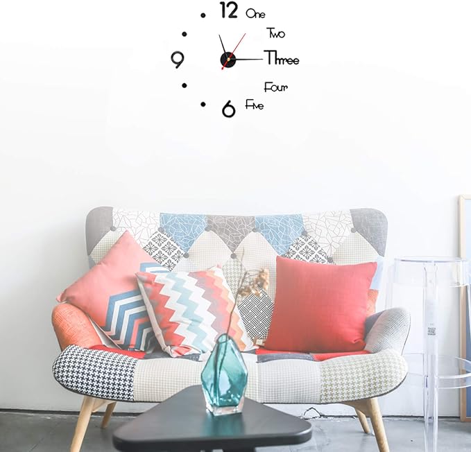 10-20 Inch DIY Wall Clock 3D Frameless Silent Non Ticking - Image 5