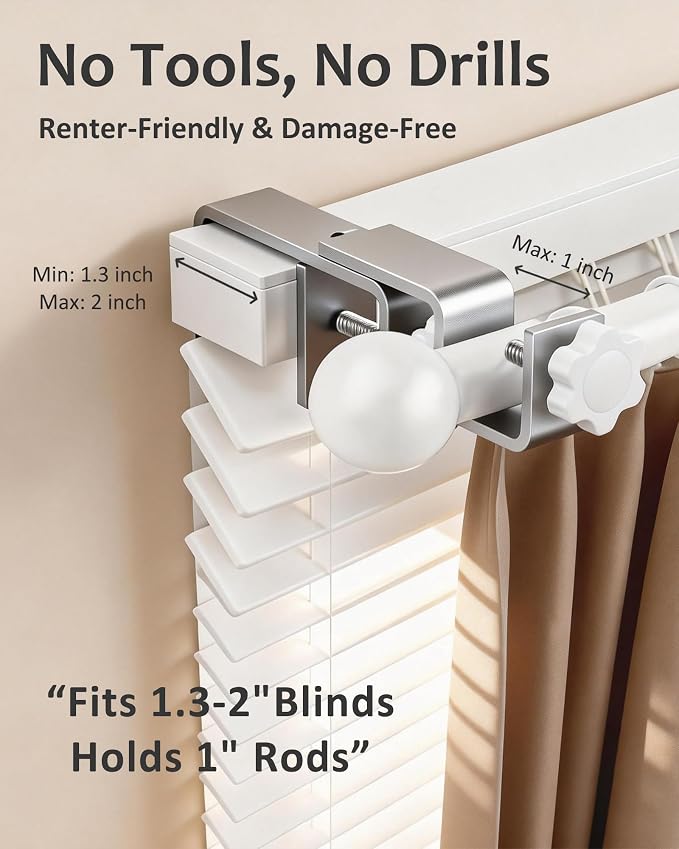 Mimiio No Drill Curtain Rod Brackets - Image 2