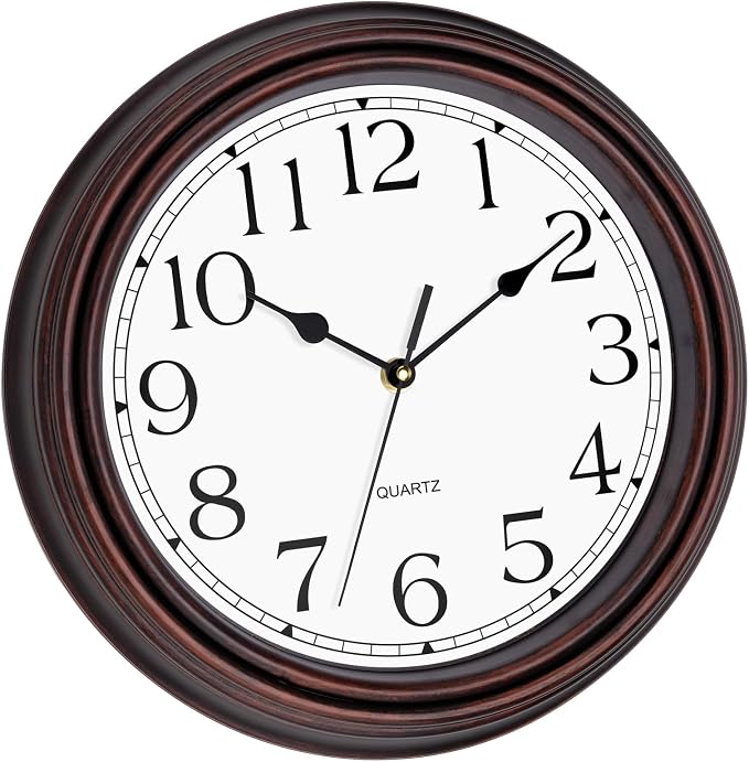 Foxtop 12 Inch Wall Clocks Battery Operated Silent Non-Ticking Classic Vintage - Image 2