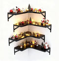 LEOPO Corner Floating Shelves Set of 4, Hardwood Storage Shelves, Cozy & by FinestHomeDecor