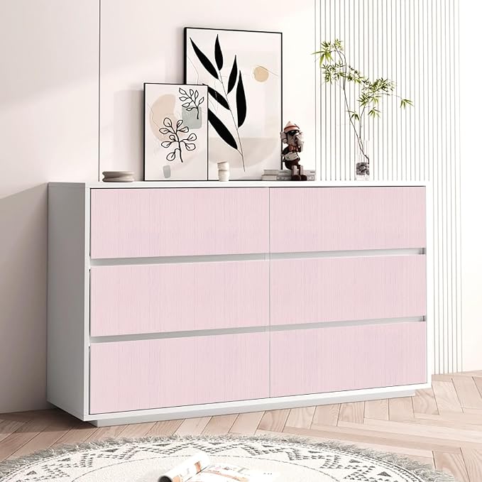 Pink Grasscloth Peel and Stick Wallpaper Texture Contact Paper A Set of 15.7" X - Image 2