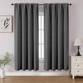 CUCRAF Light Grey Blackout Curtains 63 inch Length 2 Panels Set, Rod Pocket by CUCRAF